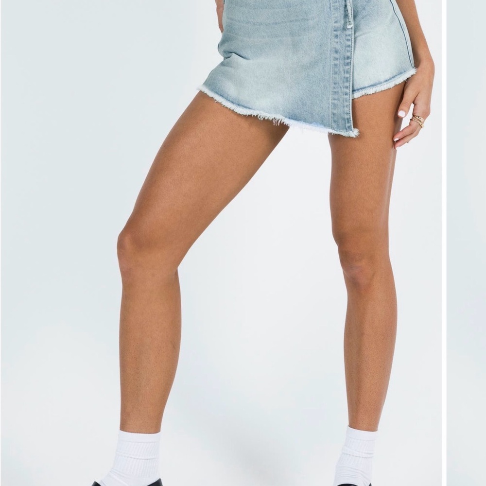 Free People Denim Wrap Mini Skirt - Picture 4 of 7